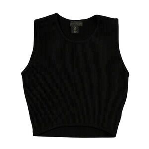 House of Harlow 1960 Black Ribbed Cropped Tank Top Size Small